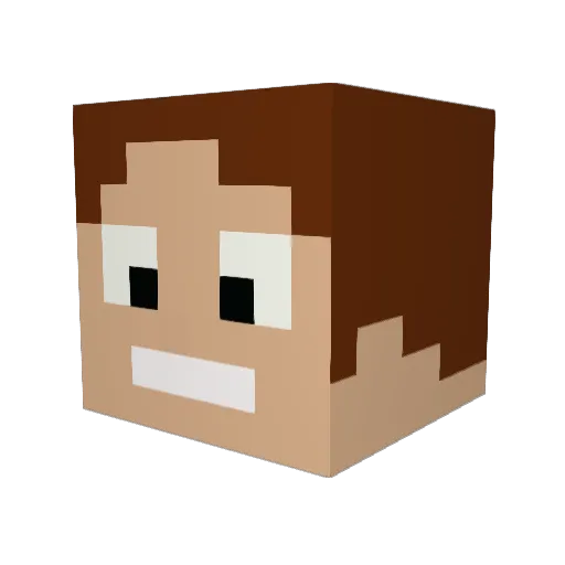 FireT Minecraft avatar head, 3D render