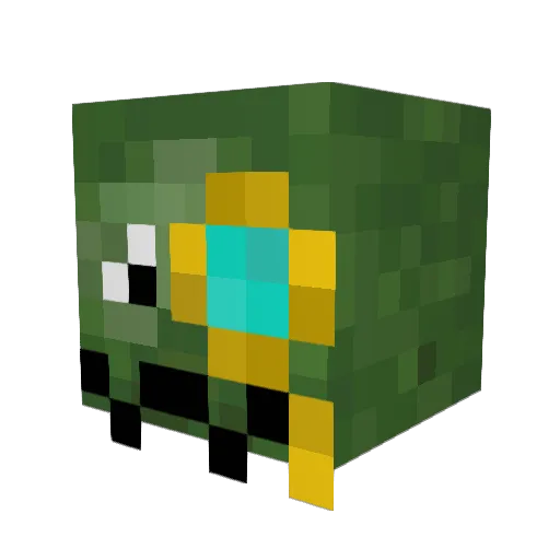 FireZombie_07 Minecraft avatar head, 3D render