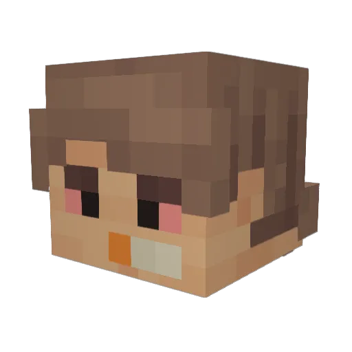 Fire_000 Minecraft avatar head, 3D render
