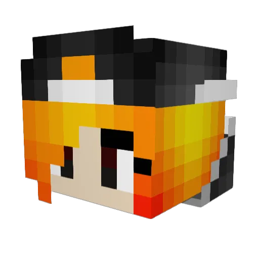 Fire_38 Minecraft avatar head, 3D render