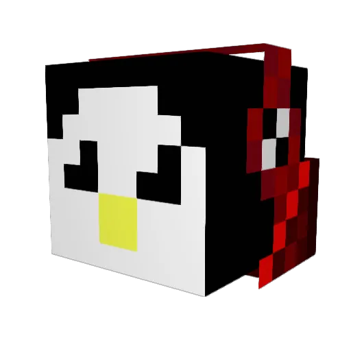 Fire_Penguin Minecraft avatar head, 3D render