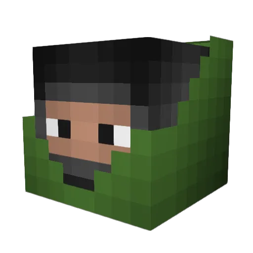 Fire_of_Muwin Minecraft avatar head, 3D render