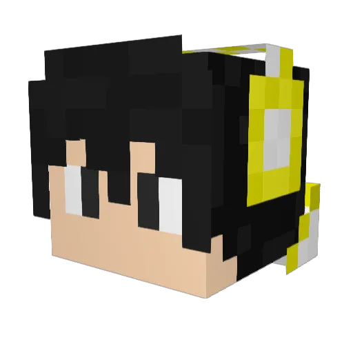 Fire_white Minecraft avatar head, 3D render