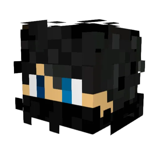 FirebaIIV69 Minecraft avatar head, 3D render