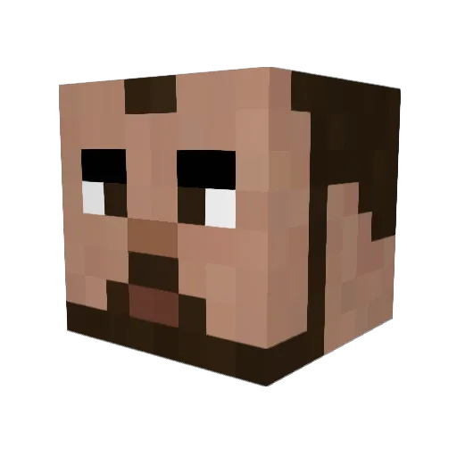 Firebain Minecraft avatar head, 3D render