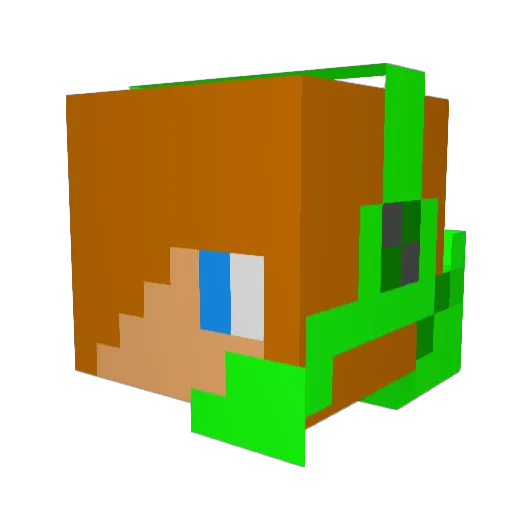 Fireball_Thomas Minecraft avatar head, 3D render