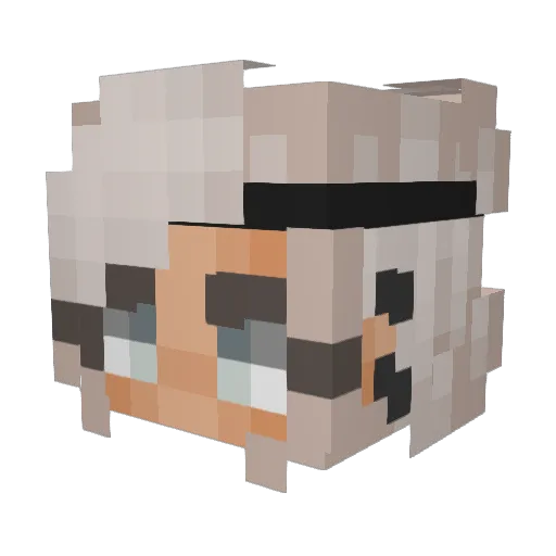 Firebloom_03 Minecraft avatar head, 3D render
