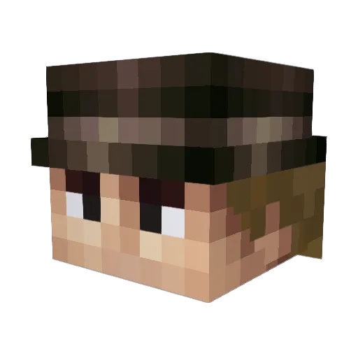 Firedoog Minecraft avatar head, 3D render