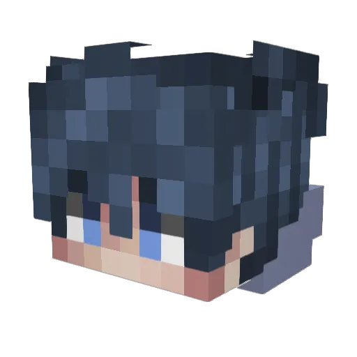 Fireery Minecraft avatar head, 3D render