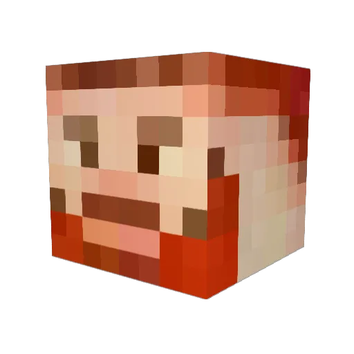 Fireey13 Minecraft avatar head, 3D render