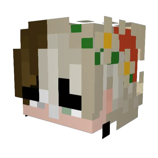 Fireflies_Glow Minecraft avatar head, 3D render