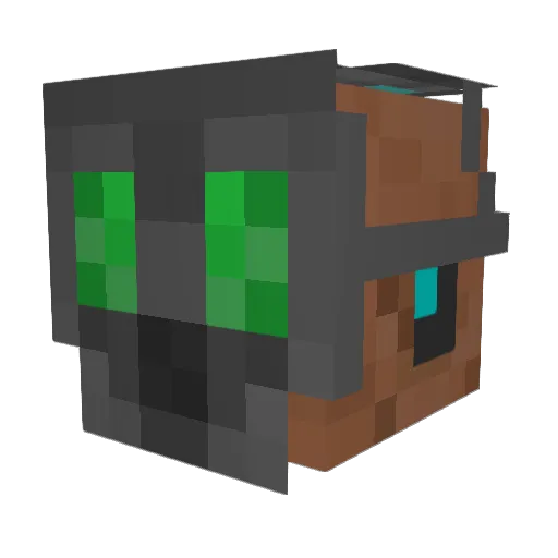 Fireflypink Minecraft avatar head, 3D render