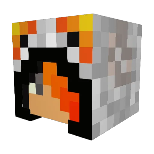 Firefox01_ Minecraft avatar head, 3D render