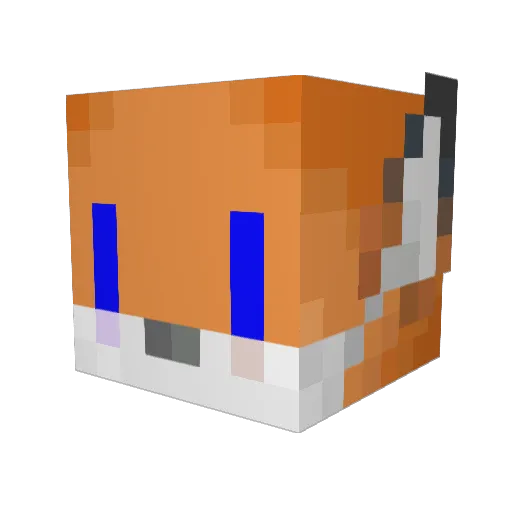 Firefur78 Minecraft avatar head, 3D render