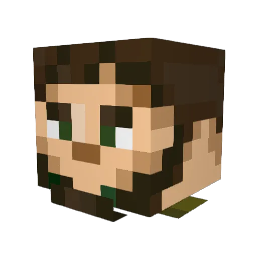 Fireharm Minecraft avatar head, 3D render