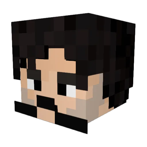 Firehighlander Minecraft avatar head, 3D render