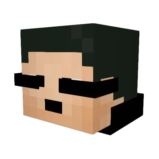 Firekhan Minecraft avatar head, 3D render