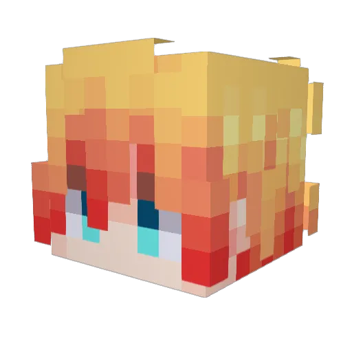 Firekic Minecraft avatar head, 3D render