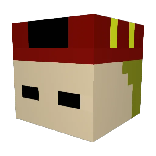 Fireman127 Minecraft avatar head, 3D render