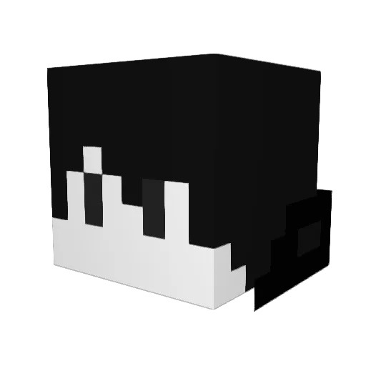Firemete Minecraft avatar head, 3D render