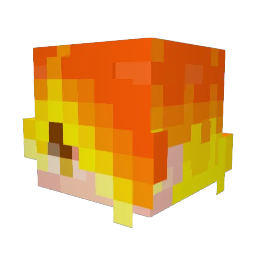 Firemortal10 Minecraft avatar head, 3D render