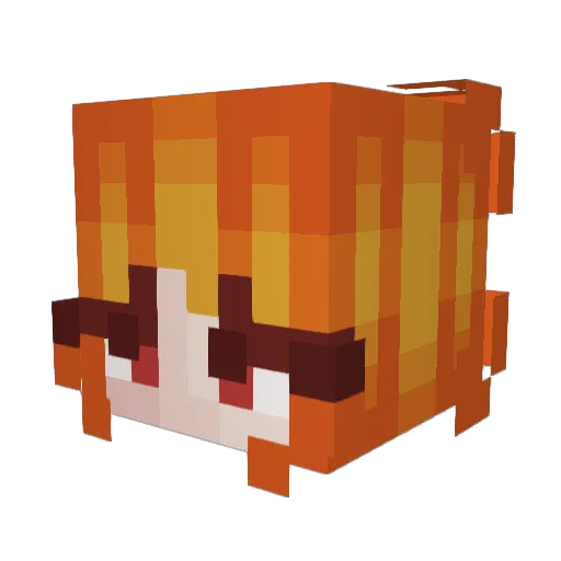 FireofQueen Minecraft avatar head, 3D render