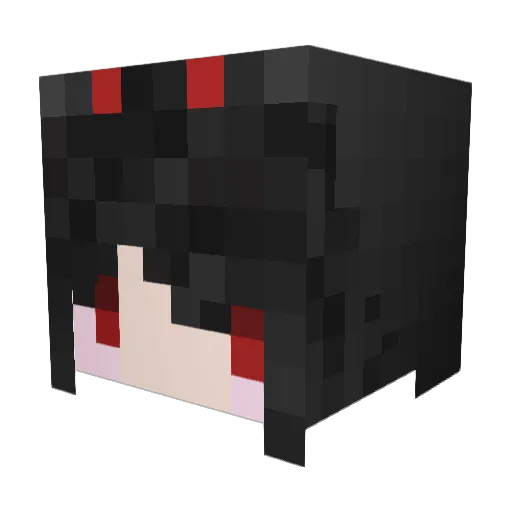 Fireriding Minecraft avatar head, 3D render