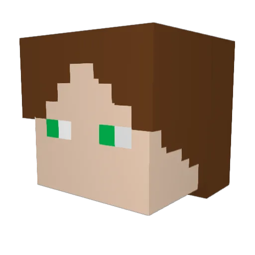 Firestar9911 Minecraft avatar head, 3D render
