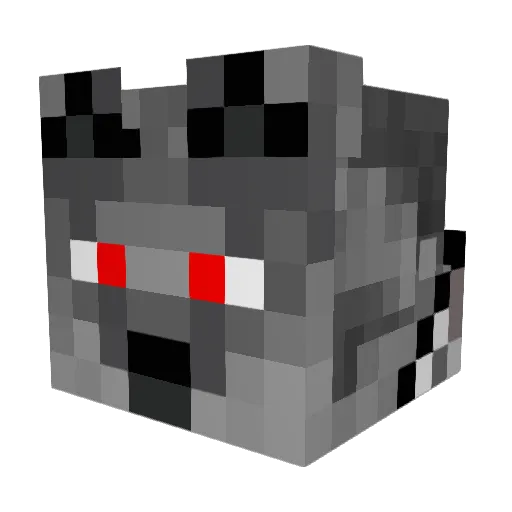 Firewlf Minecraft avatar head, 3D render