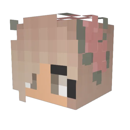 Firewolfflamer Minecraft avatar head, 3D render