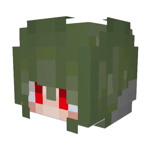 Fireworkist Minecraft avatar head, 3D render