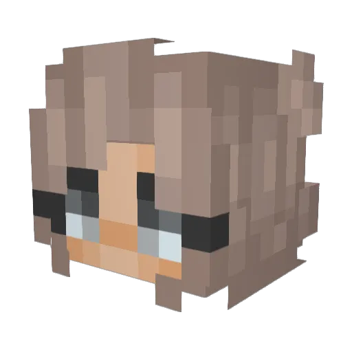 FireySquid74 Minecraft avatar head, 3D render