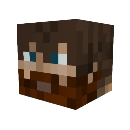 FirmestCorgi Minecraft avatar head, 3D render