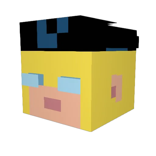 Firo_msclk Minecraft avatar head, 3D render
