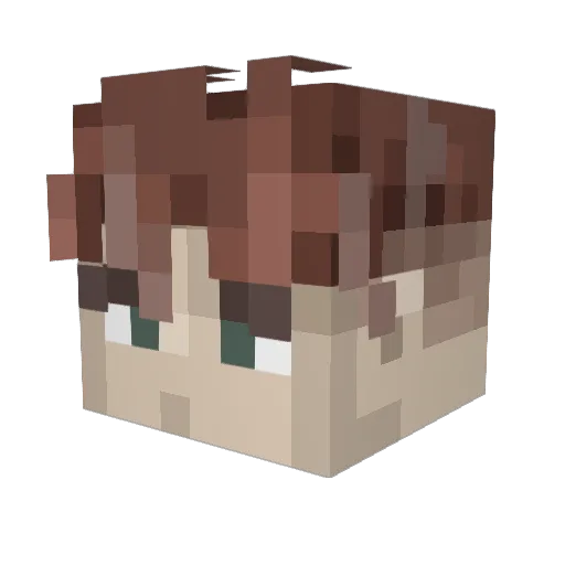 FirouXD Minecraft avatar head, 3D render