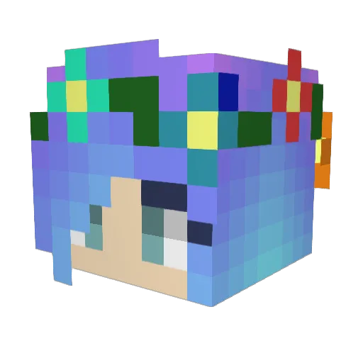 Firrie Minecraft avatar head, 3D render