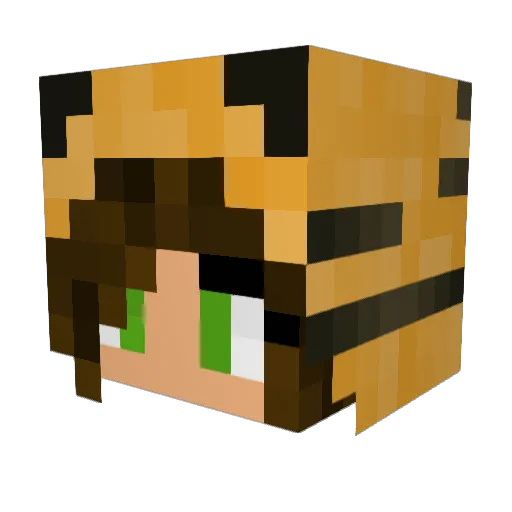 FiryPeanut Minecraft avatar head, 3D render