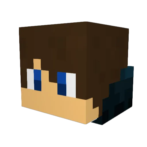 Fisch22 Minecraft avatar head, 3D render