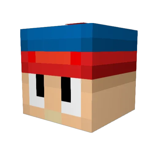 Fischaman Minecraft avatar head, 3D render