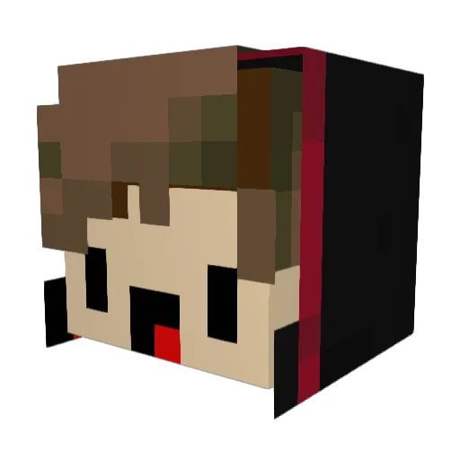 Fischchopf Minecraft avatar head, 3D render