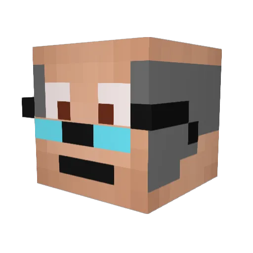 Fischi0106 Minecraft avatar head, 3D render