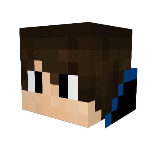 Fischmit5enf Minecraft avatar head, 3D render