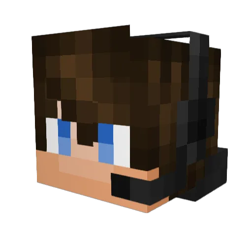 Fischplayer Minecraft avatar head, 3D render
