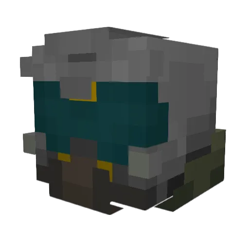 Fischtin Minecraft avatar head, 3D render