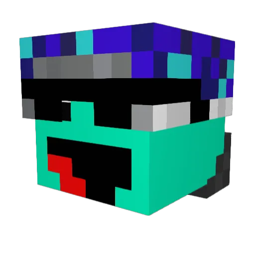 Fischzocker_ Minecraft avatar head, 3D render