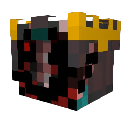 Fish1n Minecraft avatar head, 3D render