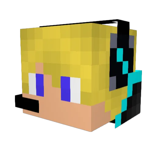 FishGrabber Minecraft avatar head, 3D render