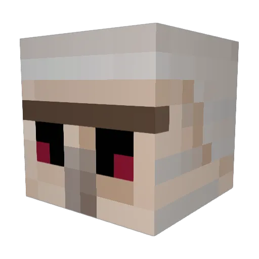 FishStick2 Minecraft avatar head, 3D render