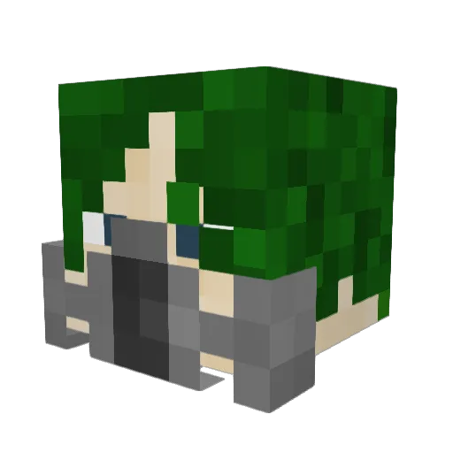 Fish_E_13 Minecraft avatar head, 3D render