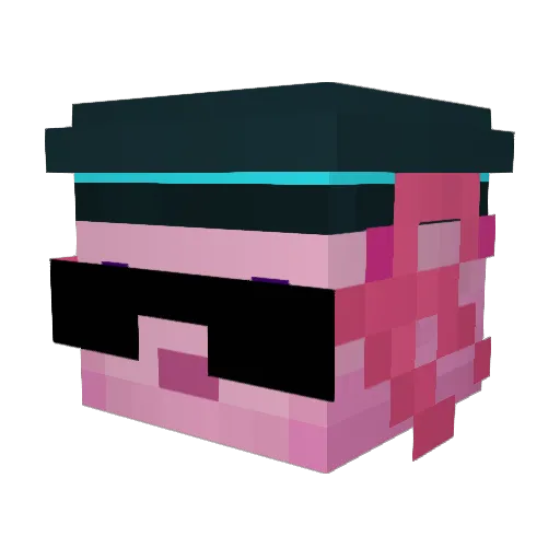 Fisherio974 Minecraft avatar head, 3D render